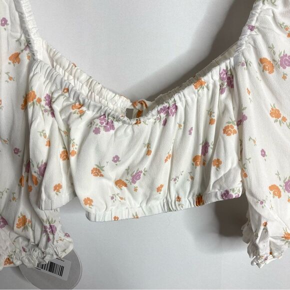 Princess Polly White Floral Caribou Crop Top Size 10 NWT - Picture 13 of 13